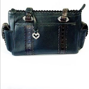 Brighton black pebbled leather shoulder bag